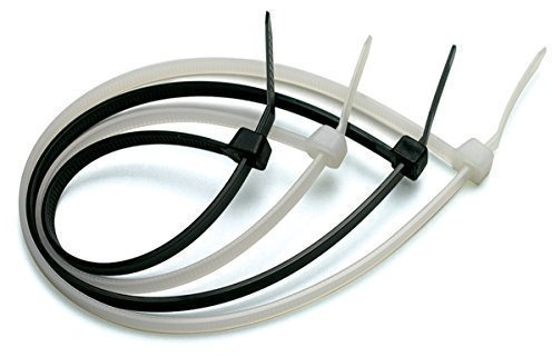 TR Nylon Plastic Cable Ties Long and Wide Extra Large Zip Ties Black and White wrap 20 pieces (White, 7.2mm x 450mm)