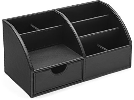Osco BKPUDO1 Schreibtisch-Organizer aus Kunstleder, schwarz