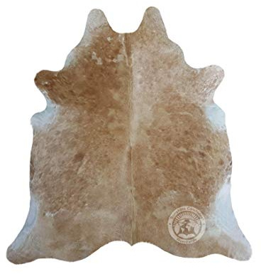 Sunshine Cowhides 100% Genuine Palomino White and Beige Cowhide Rug - Modern Style Animal Skin Rug & Floor Carpet for Living Room, Bedroom, Kitchen & More - Extra Large (6x7-8 Ft.)