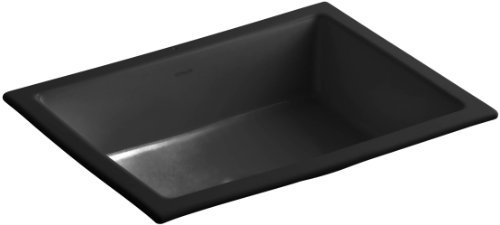 Kohler 2882-7 Vitreous China Unterbauwaschbecken, rechteckig, 55,9 x 44,5 x 20,8 cm, Schwarz/Schwarz