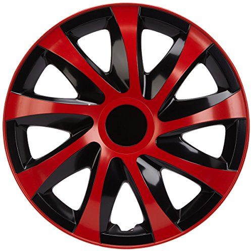 NRM KO238 Radzierblende Draco CS, Schwarz/Rot, 14 Zoll, 4er Set