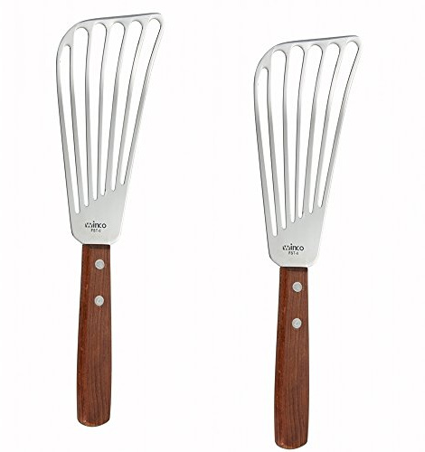 Fisk spatel med trähandtag från Winco