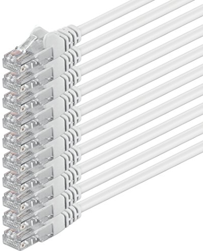 1aTTack.de 10x 2m Câble Réseau Cat6 Cat 6 - RJ45 Ethernet LAN DSL Routeur Modem - Blanc