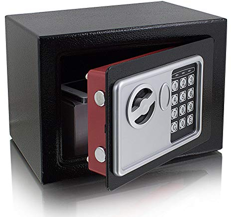 Safe Tresor elektronisch Minisafe Wandtresor Wandsafe Schranktresor Geldschrank Möbeltresor Geldsafe Schwarz