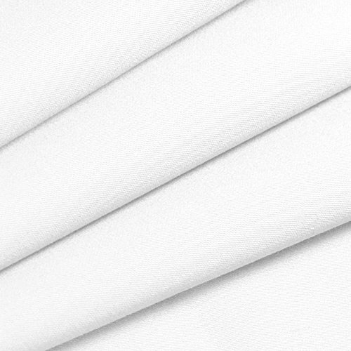 Plain White 100% Cotton Fabric for Craft Quilting Bedding Sheeting Bunting Woven Calico Clearance Material (60 - 150 cm Wide, per Metre)