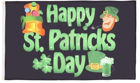 AZ FLAG Flagge St. Patrick’s Day Schwarze 90x60 cm Polyester 100D 2 Ösen | Für innen und außen Irland dekorative Flagge doppelte Nähte und verstärkte Kanten mit Metallösen 100D Polyester