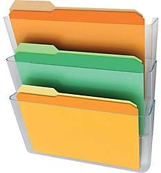 deflect-o Hängemappen, stapelbar, transparent, 3 Stück