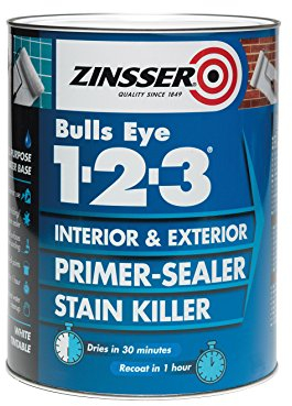 Zinsser Bulls Eye 1-2-3 Primer-Sealer & Stain Killer 2.5 litre Ready Mixed Colour - White