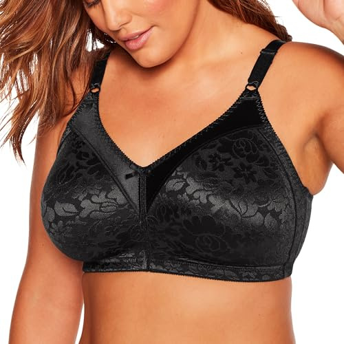 Bali Women's Double Support Spa Closure Wire-Free Bra, Black,40 DD US