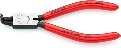 Knipex Pinza per Anelli di Sicurezza per Anelli di Sicurezza Interni a Fori Bonderizzata Nera, Rivestiti in Resina Sintetica 130 Mm (Confezione Self-Service/Blister) 44 21 J01 Sb