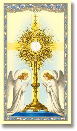 CB Religious Roman Catholic Gift The Monstrance Holy Vessel with Communion Prayer Card