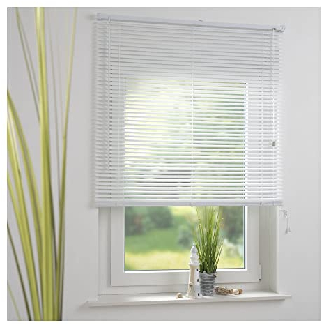 Liedeco Jalousie für Türen, 220 cm Länge, Kunststoff-Jalousie weiß Breite 40 cm