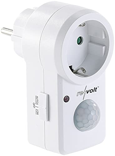 revolt Sensor Steckdose: Steckdose mit PIR-Bewegungsmelder, 1.200 Watt Schalt-Leistung (Stecker mit Bewegungsmelder, Zwischenstecker, in)
