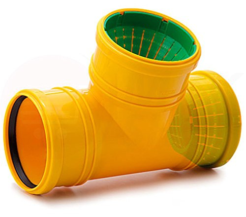 T-Stück HT-KG Ø 110 mm Dränage Ø 72-100 mm (MKK-27) Dränagerohr Verschluss ...