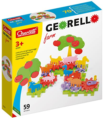 Quercetti - Georello Farm - Bauspiel, Zahnräder-Spiel