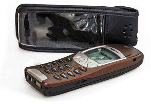 caseroxx Ledertasche mit Gürtelclip für Nokia 6210 6310 6310i in schwarz – robuste Handy-Tasche mit Sichtfenster & Gürtelclip aus Echtleder, ideal für Beruf, Freizeit, Outdoor & sicheren Transport