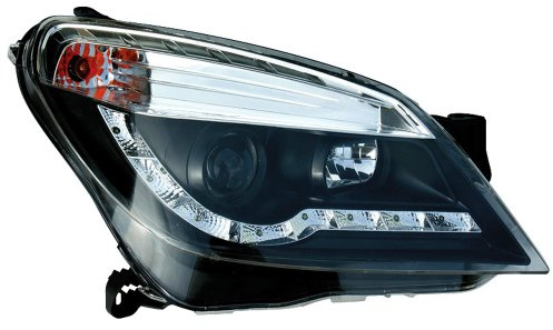 AUTO-STYLE Satz Scheinwerfer TFL-Look kompatibel mit Opel Astra H 2004-2009 - Schwarz