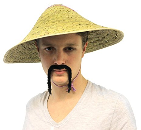 I LOVE FANCY DRESS Chapeaux chinois adulte en paille. Chapeaux conique traditionnel. (X12)