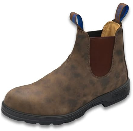 Blundstone 584 Thermal Series Unisex Fully Waterproof Premium Leather Chelsea Boots for Men and Women with Insulated Shearling Footbed & Shock Absorption, Rustic Brown, 6.5 US Men / 8.5 US Women / 5.5 AU