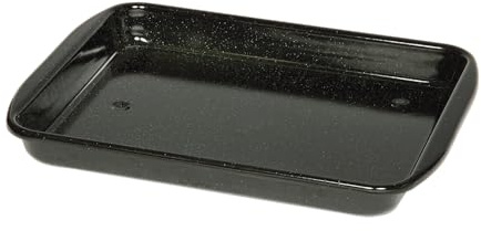Riess, 0401-022, Bratrohrpfanne niedrig 33/42, CLASSIC - BACK- UND BRATFORM, Höhe 4,5 cm, Emaille, schwarz, 41,6 x 32.8 x 7 cm, Induktion