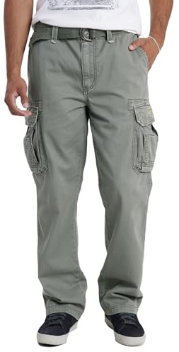 UNIONBAY Survivor Iv, cargobyxor med avslappnad passform, big och tall-storlekar., Blad, 34W / 30L