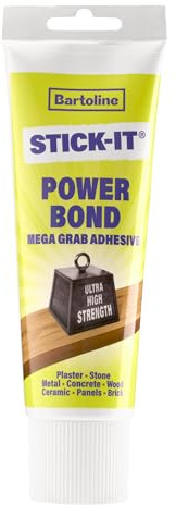Bartoline Grab Adhesive 300g Heavy Duty, Solvent-Free Adhesive for Skirting Boards, Panels, Worktops & More – Ultra Strong Nail-Free Bond for Interior & Exterior Use