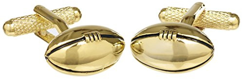 Boutons de manchette dorés en forme de ballon de rugby - Livrés dans une boîte Onyx Art (taille unique)