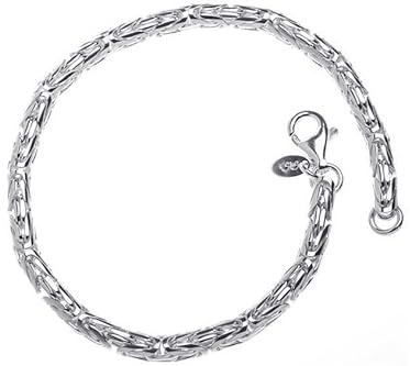 Silberketten-Store Königskette Armband rund 4mm - 925 Silber - Länge 16-25cm