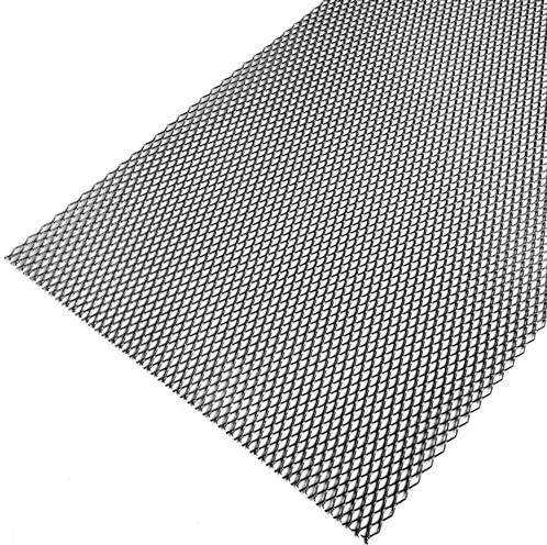 RECAMBO 100×33cm Alu Renngitter | Grillgitter, Race Gitter, Streckgitter | Hochwertige Aluminiumlegierung | Universelles automotiv Kühlergitter | Schwarz, Raute 6 x 12mm