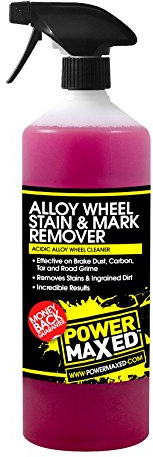 Power Maxed Alloy Wheel Stain & Mark Remover 1L – Heavy Duty Wheel Cleaner for Brake Dust, Rust Stains & Road Grime – Fast Acting Formula for Deep Cleaning Alloy Wheels