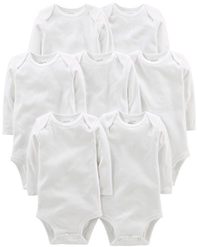 Simple Joys av Carters unisex-baby långärmad bodysuit pack med 7 bodysuit, Vitt, Preemie