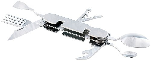PEARL Outdoor Besteck: 9in1-Edelstahl-Klappbesteck für Camping und Outdoor (Multifunktions Klappbesteck, Taschenmesser Besteck, Geschenk Herren)