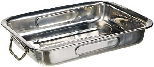 ibili 651425 Bräter mit Griffen aus Edelstahl, Silber, 25 x 19 x 5.5 cm