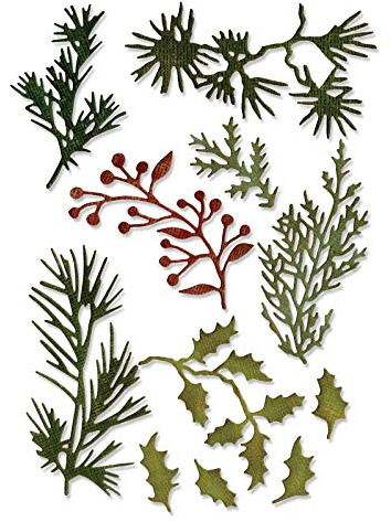Thinlits Stanzschablonen Holiday Greens Mini von Tim Holtz, 11er-Pack
