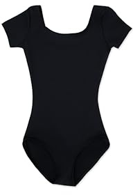 Capezio Women's Team Basic Short Sleeve Leotard,Black,Medium