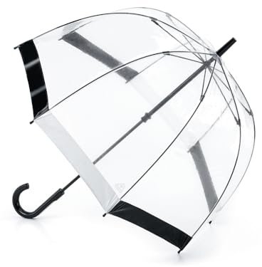 Fulton Birdcage 1 Parapluie Noir/blanc, Bordure noire et blanche, walking length, Simple