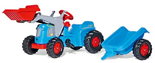 Rolly Toys 63/004/2 Traktor rollyKiddy Classic (inkl. rollyKid Lader + Trailer, Heckkupplung, für Kinder im Alter von 2 ½ - 5 Jahre, ohne Hupe) 630042, 162 cm × 46 cm × 53.5 cm