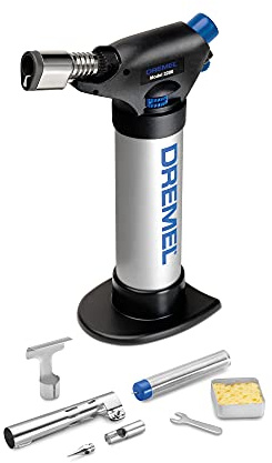 Dremel 2200-01 Versa Flame Multi-Function Butane Torch Perfect for Wood Burning, Leather Crafting, Stencil Cutting, Cordless Soldering