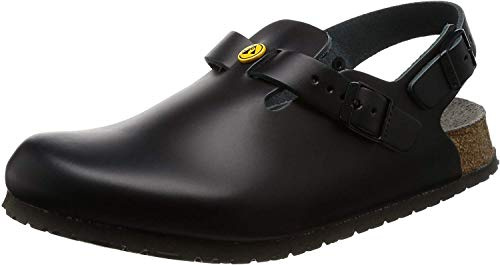 BIRKENSTOCK Tokio Antistatik Naturleder, 41 EU Schmal, Schwarz
