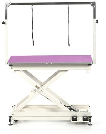 Pedigroom professional electric dog pet grooming table with H frame bar purple