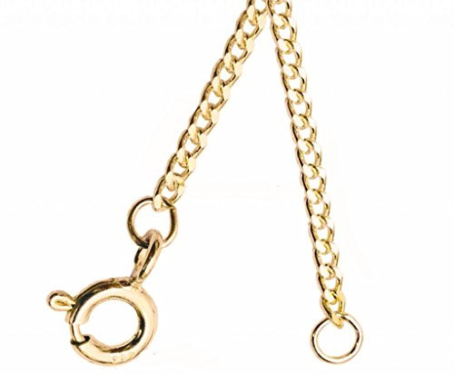 ANTOMUS® 18K YELLOW GOLD VERMEIL Solid Sterling Silver Diamond Cut Curb 45(1.50mm Gauge) 2 Inch Extender Chain.