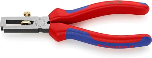 KNIPEX Abisolierzange mit Öffnungsfeder, universal auf SB-Karte schwarz atramentiert mit Mehrkomponenten-Hüllen 160 mm, 11 02 160 SB