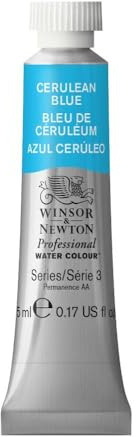 Winsor & Newton 0102137 Professional Aquarellfarbe, lebendige Wasserfarben in Künstlerqualität, hohe Farbbrillanz & Leuchtkraft, lichtecht, Archivqualität, 5ml Tube - Cölinblau