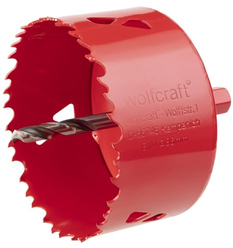 wolfcraft Bi-Metall-Lochsäge ⌀ 68 mm I 5486000 I Für Trockenbaumaterialien, Holz, Kunststoffe und Metalle, Schnitttiefe 40 mm - ideal für Steckdoseninstallationen