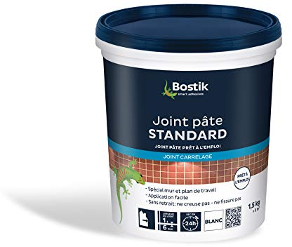 Joint de Carrelage BOSTIK Standard - Pâte Blanc - 1,5 kg - Prêt à l'emploi