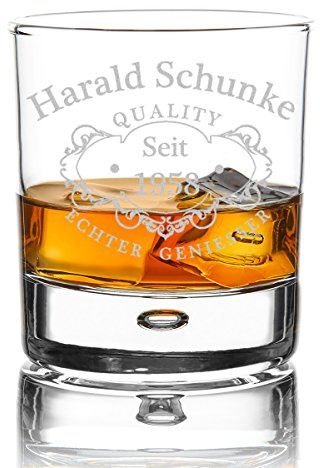 polar-effekt Personalisierbares Whiskeyglas mit Gravur - graviertes Whiskey Glas als Geburtstagsgeschenk für Männer, für Papa - Geschenk für Freund zum Geburtstag - Motiv Quality Whisky