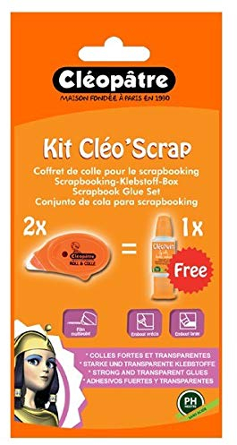 Cléopâtre lcc-Scrap-e1 Roll & Kleber Set Kleber Transparent 9 x 4,5 x 18 cm