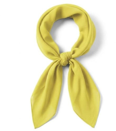 TigerTie dames Chiffon foulard jaune unicolor taille 90 cm x 90 cm - écharpe