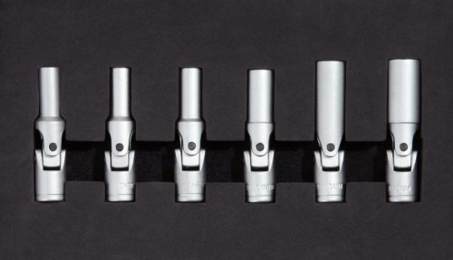 KS Tools 500.7300 3/8 Glühkerzen-Gelenknuss-Satz, kurz, 6-tlg.