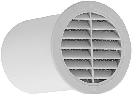 Upmann Mauerlüfter DN 100 mit Lüftunggitter, Länge 150 mm, weiß, 1 Stück, 66624